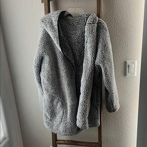 Cozy Gray Sherpa Jacket